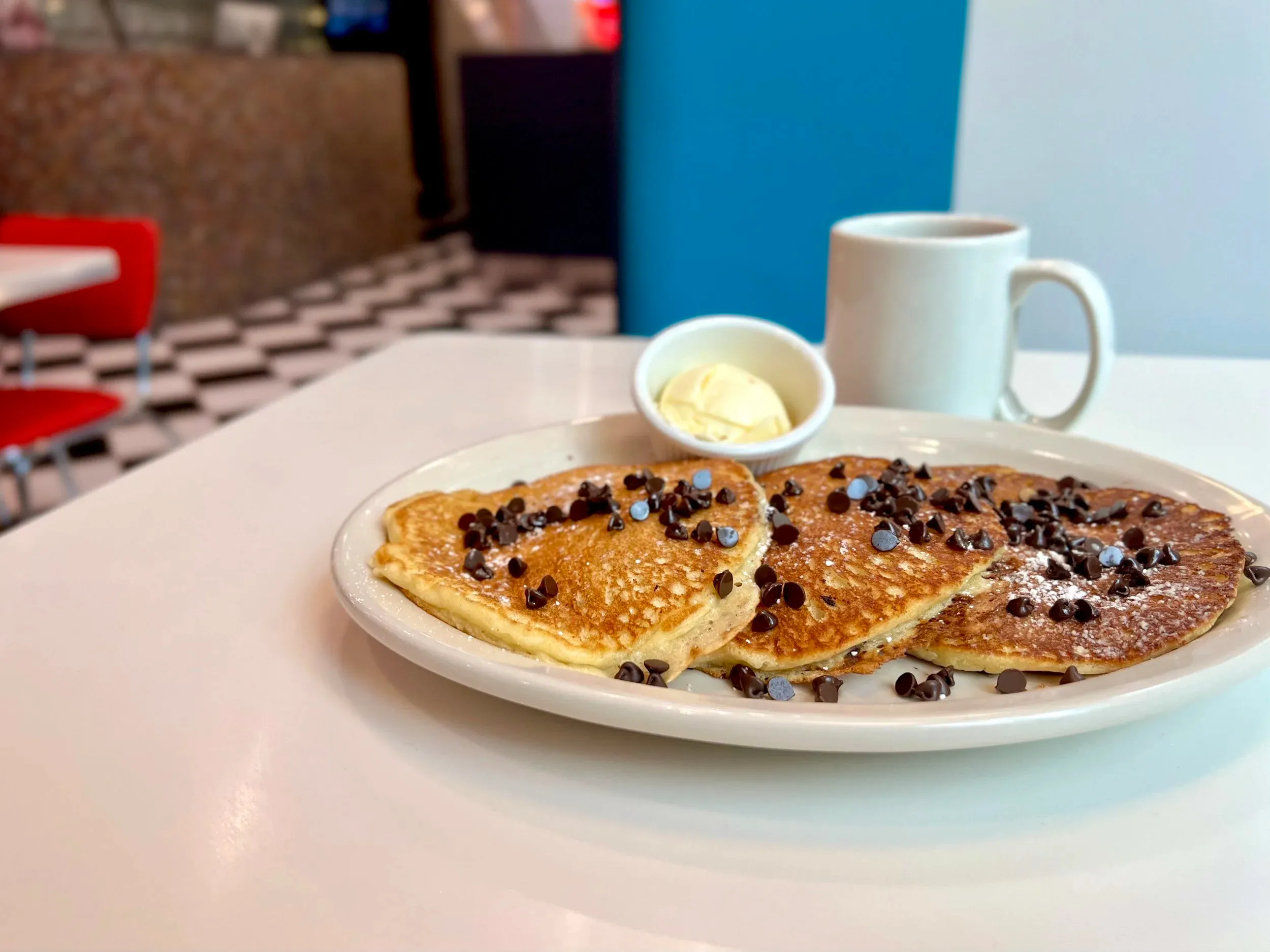 Ed Debevic’s Chocolate chip pancakes